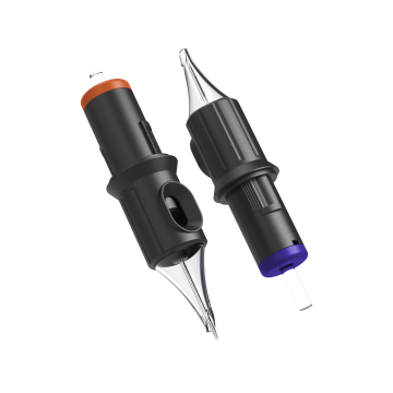 Eske med 20 Ghost Black Needle Cartridges - Round Liner Medium Taper