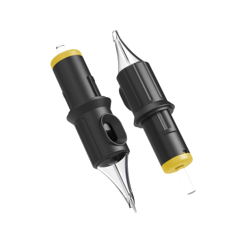 Eske med 20 Ghost Black Needle Cartridges - Round Shader  Medium Taper