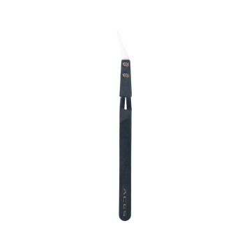 Black Angled Jewellery Tweezers with Ceramic Tip - Aces Supply