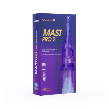 Eske med 20 DragonHawk Mast Pro 2 Needle Cartridges - Short Taper - Round Magnum Stacked