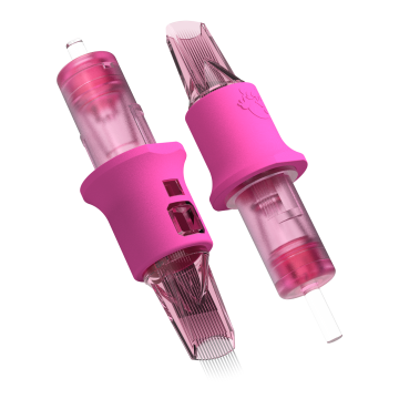 Eske med 50 Ghost Pink Nålpatroner - Bugpin Magnum Long Taper