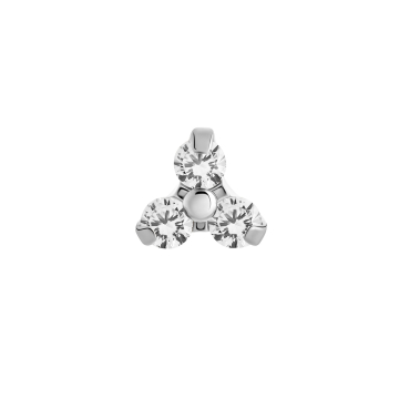 Tilum Internally Threaded Titanium Jewelled Trinity Top - Liten