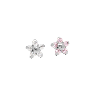 Tilum Titanium Jewelled Flower Threadless Top