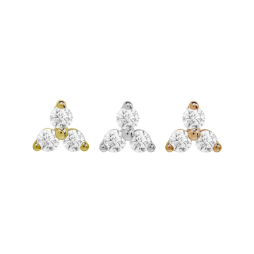 Tilum Trinity Jewel Threadless Top 14 karat gull