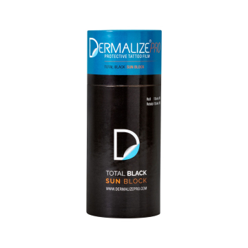 Rull med Dermalize Pro Total Black Sun Block - Beskyttende tatoveringsfilm - 15 cm x 10 m