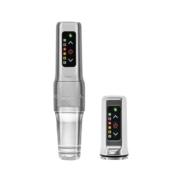 Microbeau Flux Mini tatoveringsmaskin med ekstra Powerbolt Mini - Sølv