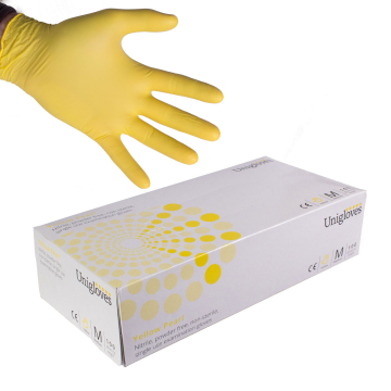 100 stk. Uniglove Yellow Pearl nitrilehansker
