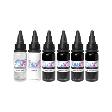 Intenze Ink Gen-Z Mark Mahoney Gangster Grey-sett 6x 30 ml