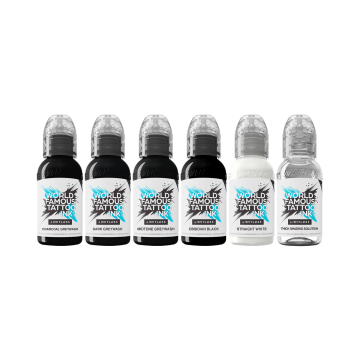 World Famous Limitless Tattoo Ink - Dark-sett - 6x 30 ml