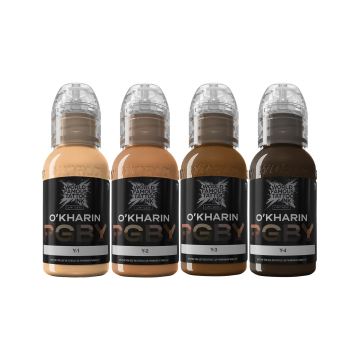 World Famous Limitless Tatoveringsblekk - Sasha O'Kharin RGBY Yellow Set - 4x 30 ml