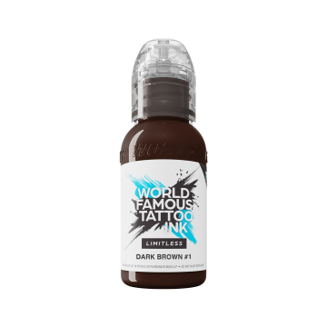World Famous Limitless Tattoo Ink - Mørkebrun 1 30 ml