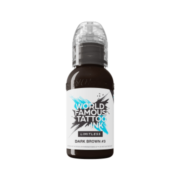 World Famous Limitless Tattoo Ink - Mørkebrun 3 30 ml