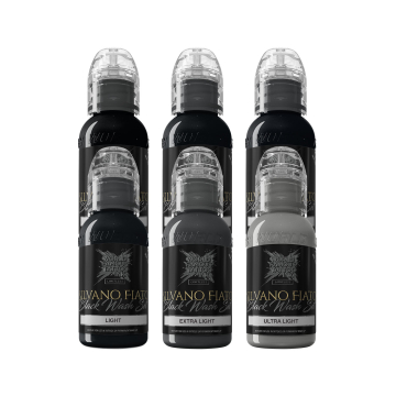 World Famous Limitless Tatoveringsblekk - Silvano Fiato Blackwash Set - 6x 30 ml