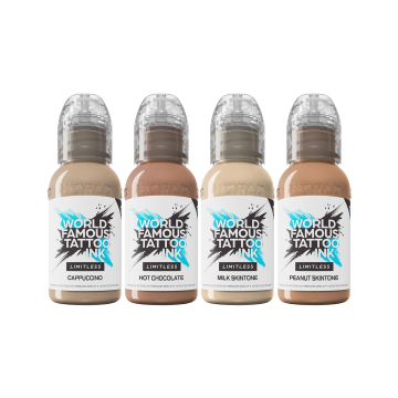 World Famous Limitless Tattoo Ink - Santucci Skin Tone-sett - 4x 30 ml