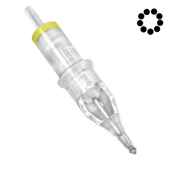 Eske med 20 Magic Moon patroner 0.35MM Diamond Round Shader Long Taper