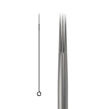 50 stk. KWADRON 0.35mm tatoveringsnål LONG TAPER BUGPIN TEXTURED - Round Liner