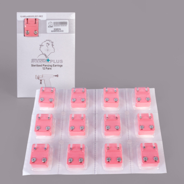 12 par Assorterte Studex Mini Øredobber 12 Farger - Rustfritt Stål