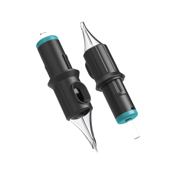 Eske med 20 Ghost Black Needle Cartridges - Hollow Liner Long Taper