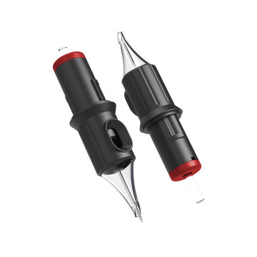 Eske med 20 Ghost Black Needle Cartridges - Tight Liners Long Taper