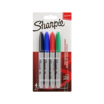 4 pk. Assortert Sharpie Fine tusjpenner