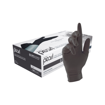Boks med 100 Unigloves Black Pearl Nitril hansker