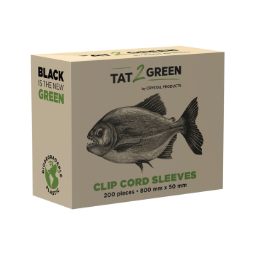 Eske med 200 Tat2Green - Black Pre-Cut Clip Cord Sleeves