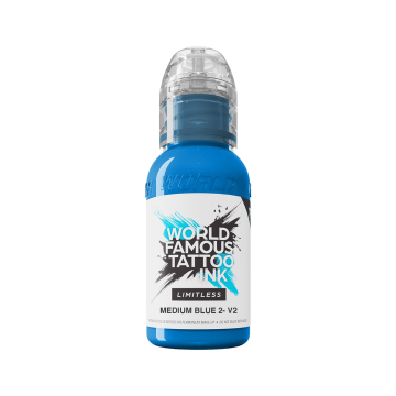 World Famous Limitless Tattoo Ink - Middels blå 2 v2 30 ml