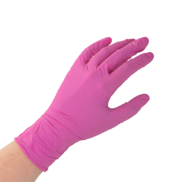 Boks med 100 Saferly Pink Nitrile-hansker - Eske med 10