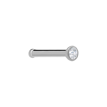 Tilum Titanium Nostril Bone with Martini Bezel-Set Jewel