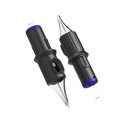 Eske med 20 Ghost Black Needle Cartridges - Round Liner Long Taper