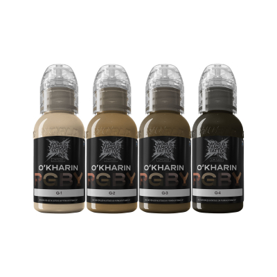 World Famous Limitless Tatoveringsblekk - Sasha O'Kharin RGBY Green Set - 4x 30 ml