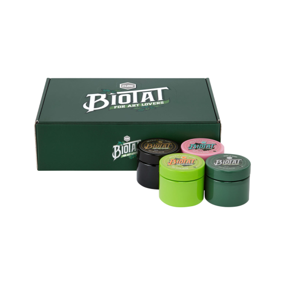 Eske med 12 Assorted BIOTAT Tattoo Soft Butter 50 ml Studio Display