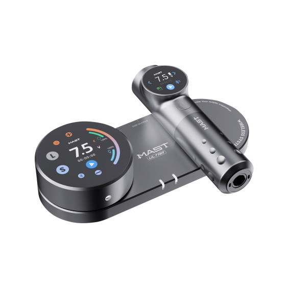 Dragonhawk Mast Archer Ultra Tattoo Machine med ladedokking - matt grå - 4,5 mm slaglengde