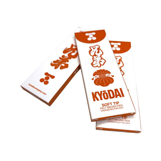 Pakke med 5 Kyodai Soft Tip Brush Pen - Kyodai Vermillion