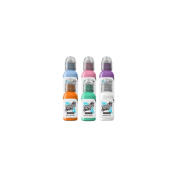 World Famous Limitless Tattoo Ink - Pastell Collection - 6x 30 ml